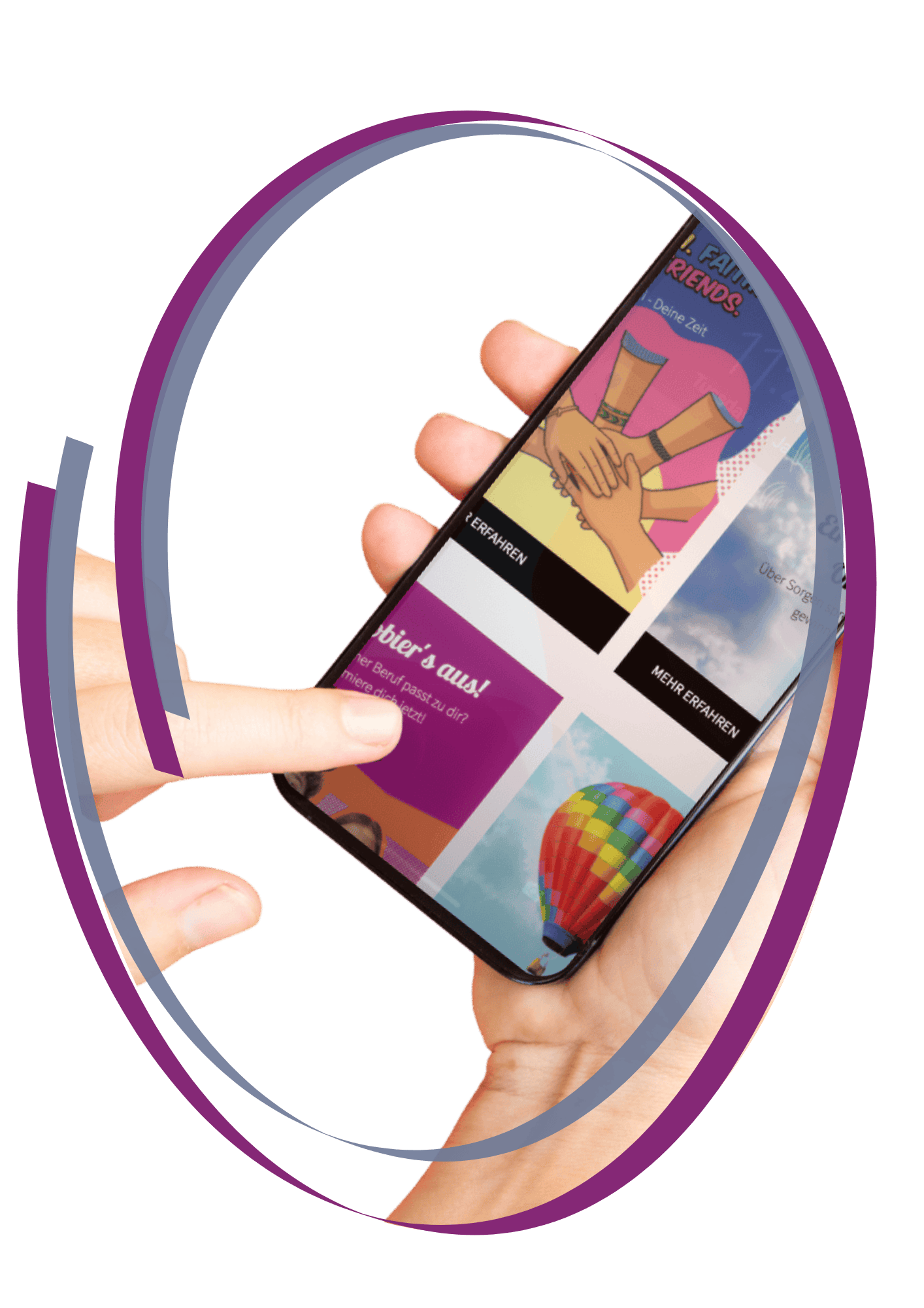 Die Kirchenpost-Webseite auf einem Smartphone